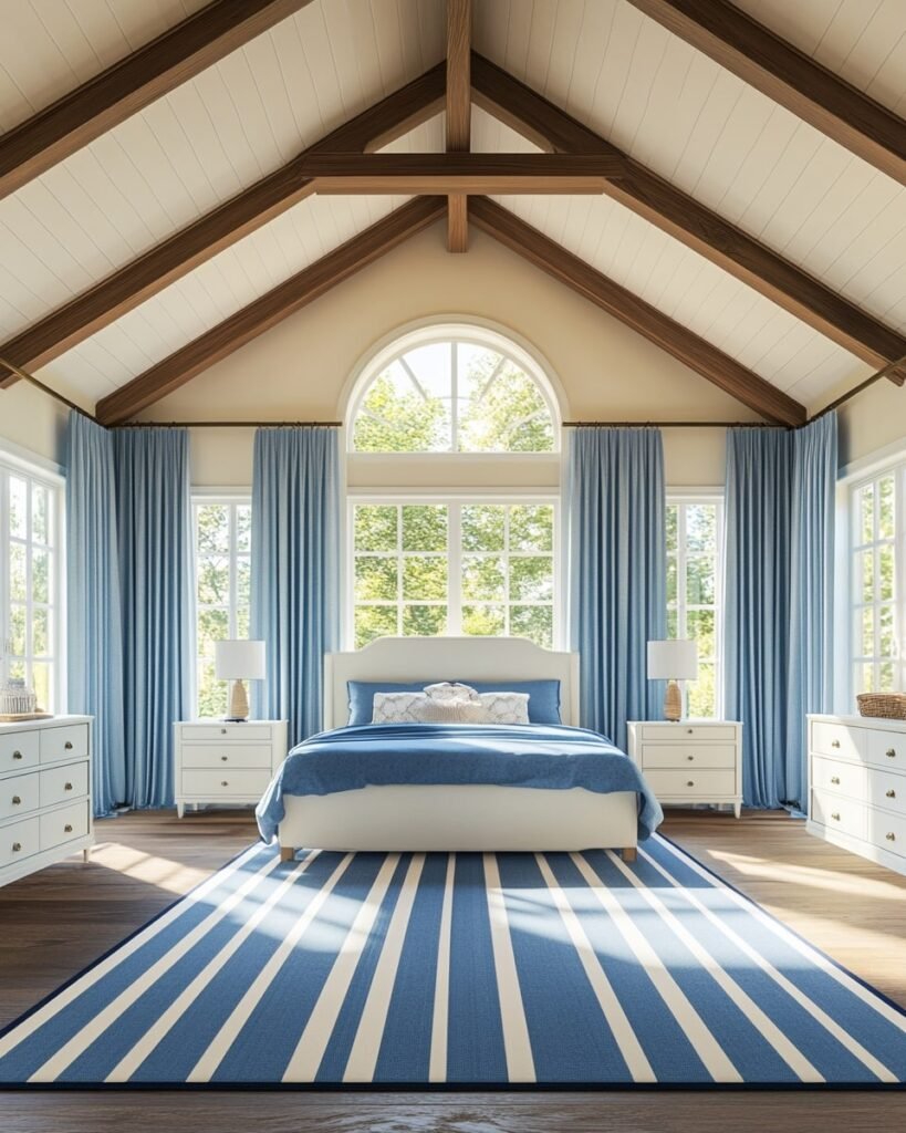 Coastal-Inspired Blue Bedroom