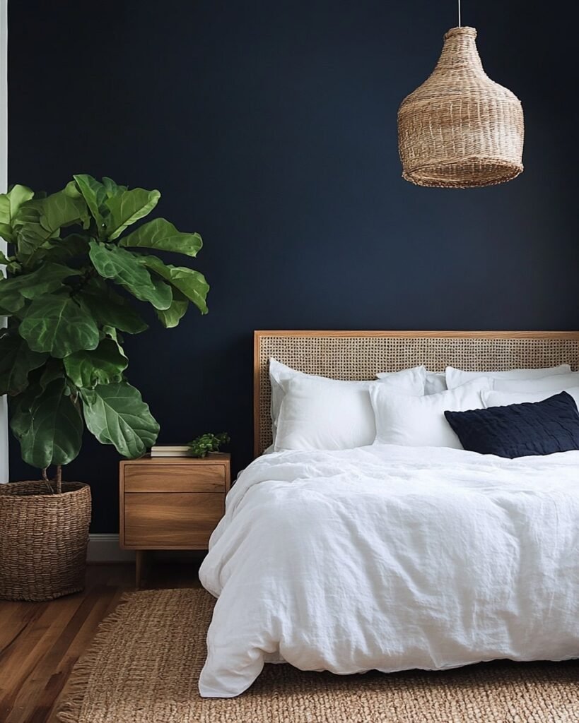 Minimalist Blue Accent Bedroom