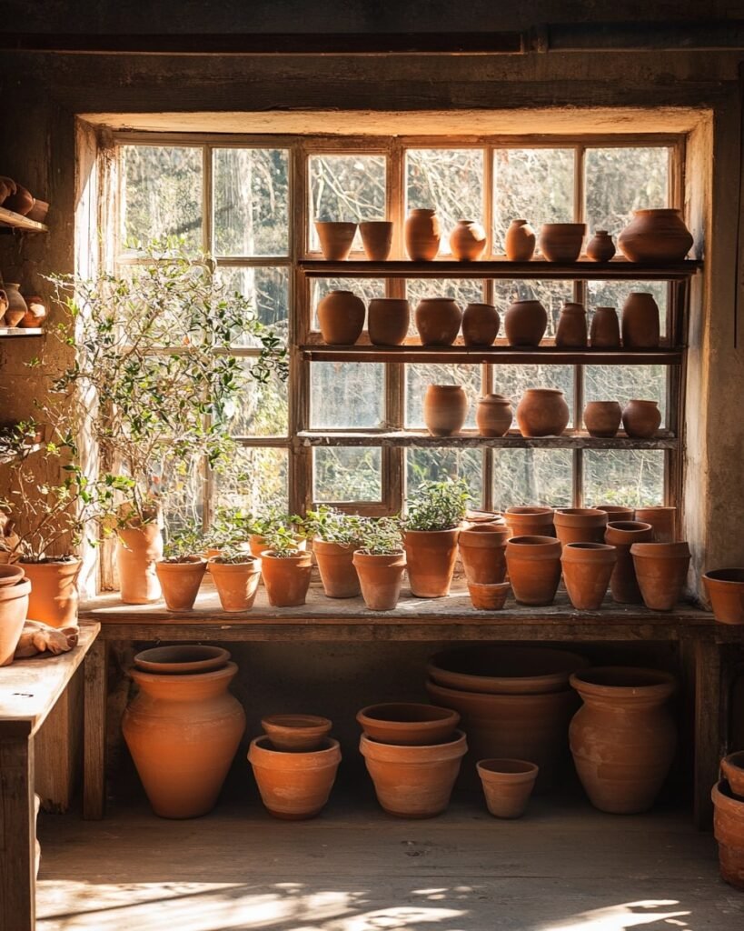 Sunlit Corner with Terracotta Pot Display