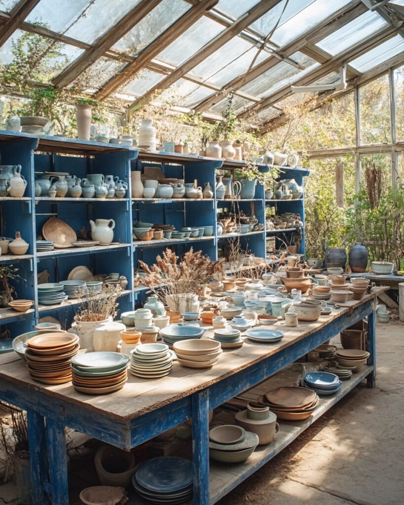 Sunlit Pottery Studio with Garden