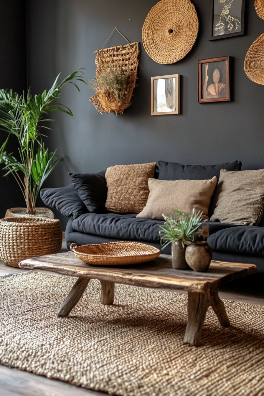 11. Cozy Black Sofa