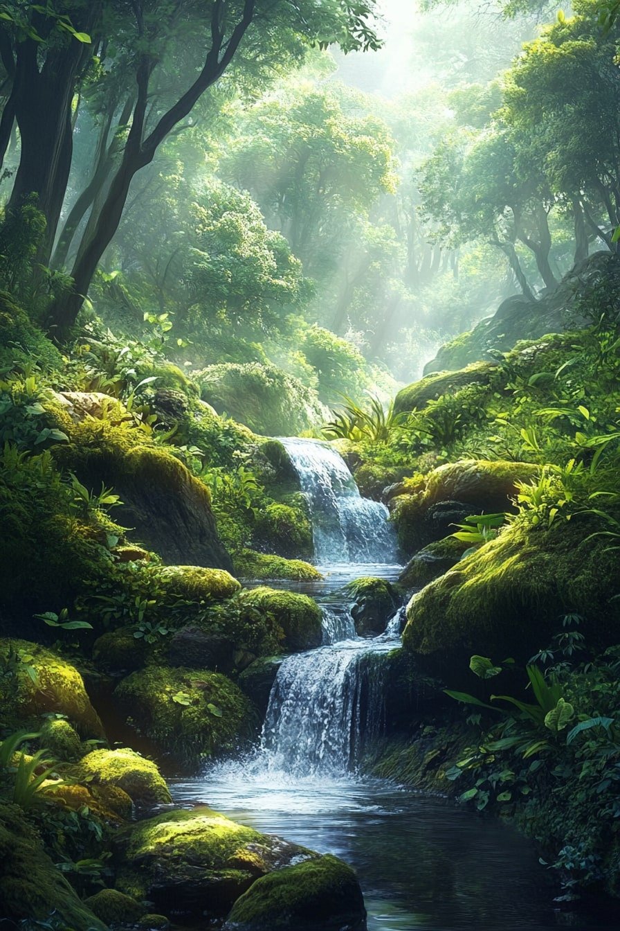 Create a Tranquil Forest Escape with a Tiered Waterfall Pond