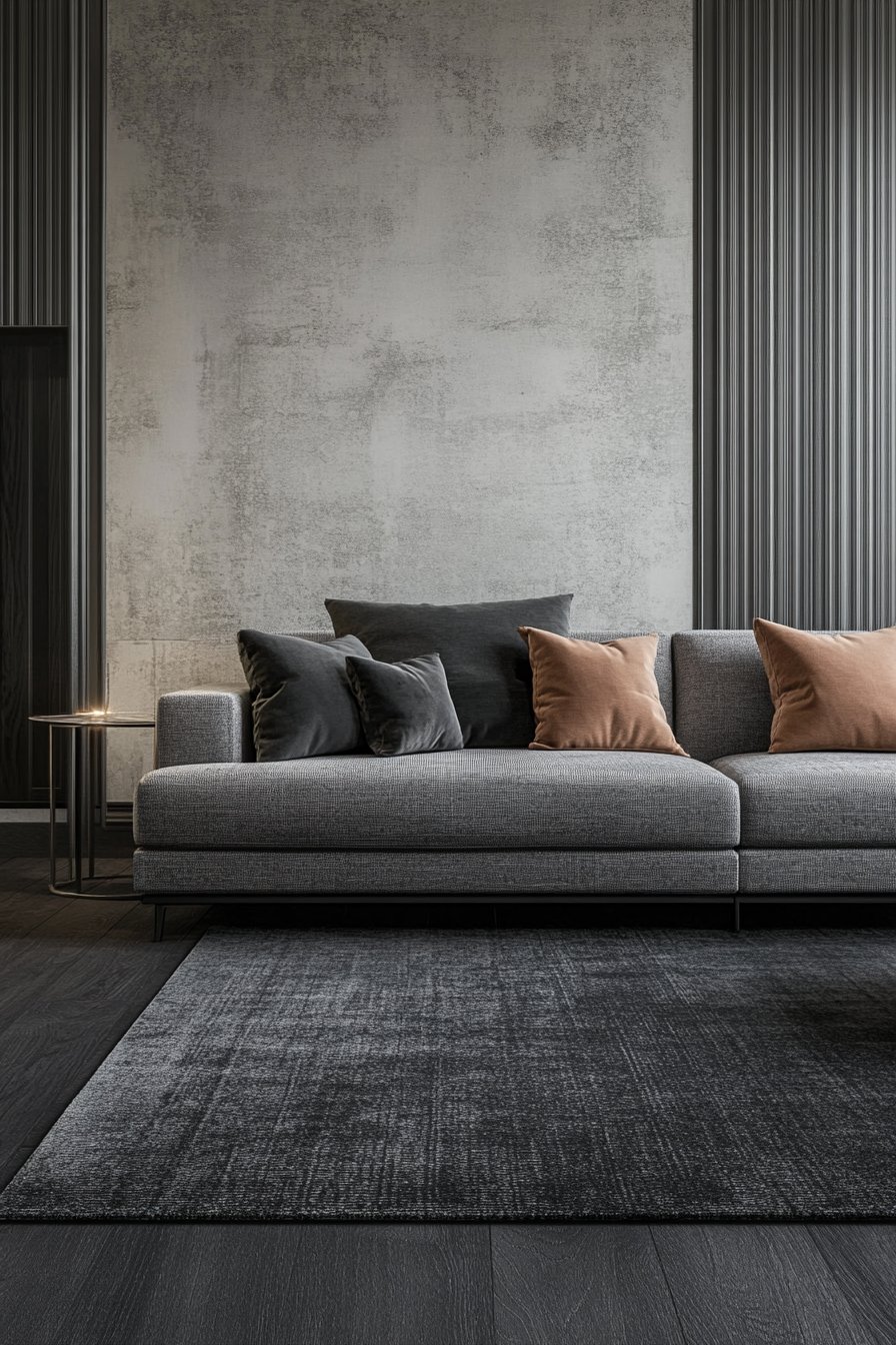 1. Minimalist Dark Gray Sofa
