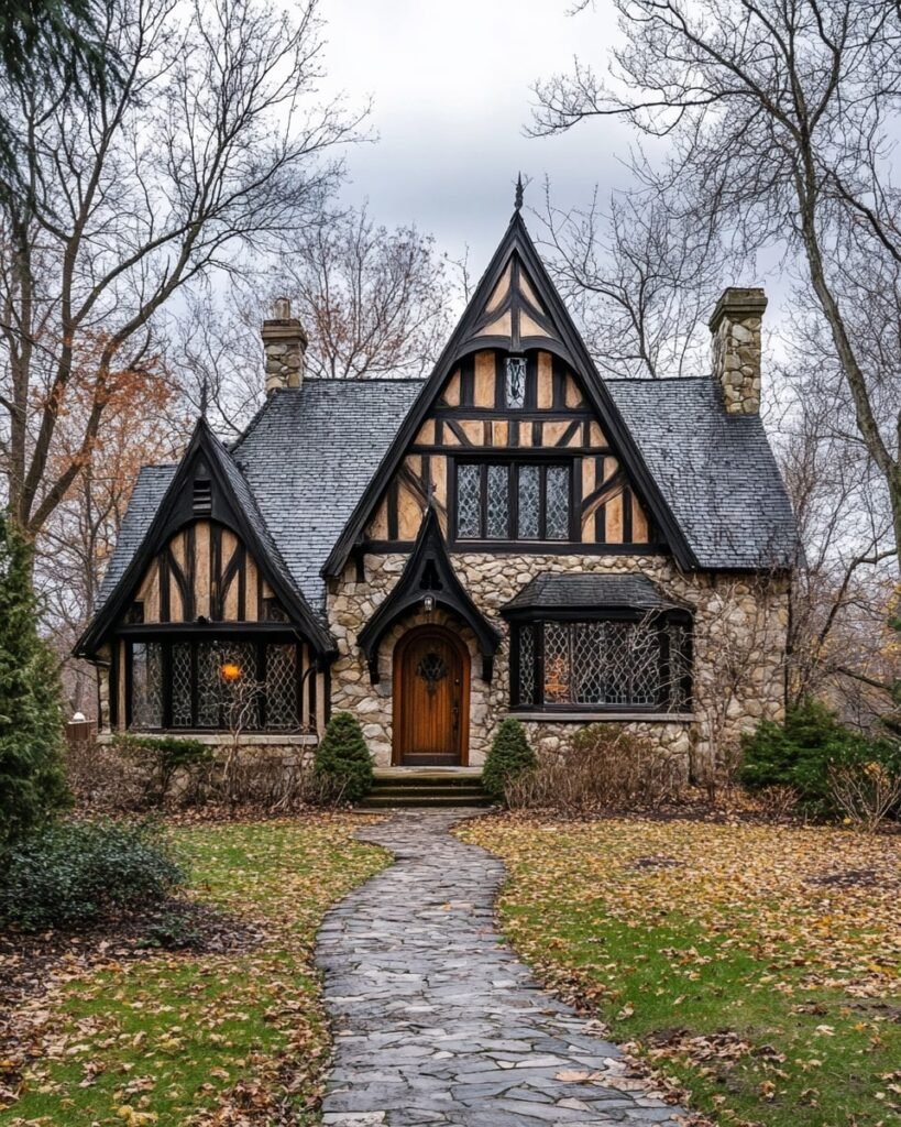 Tudor-Style Cottage with Gothic Whimsy