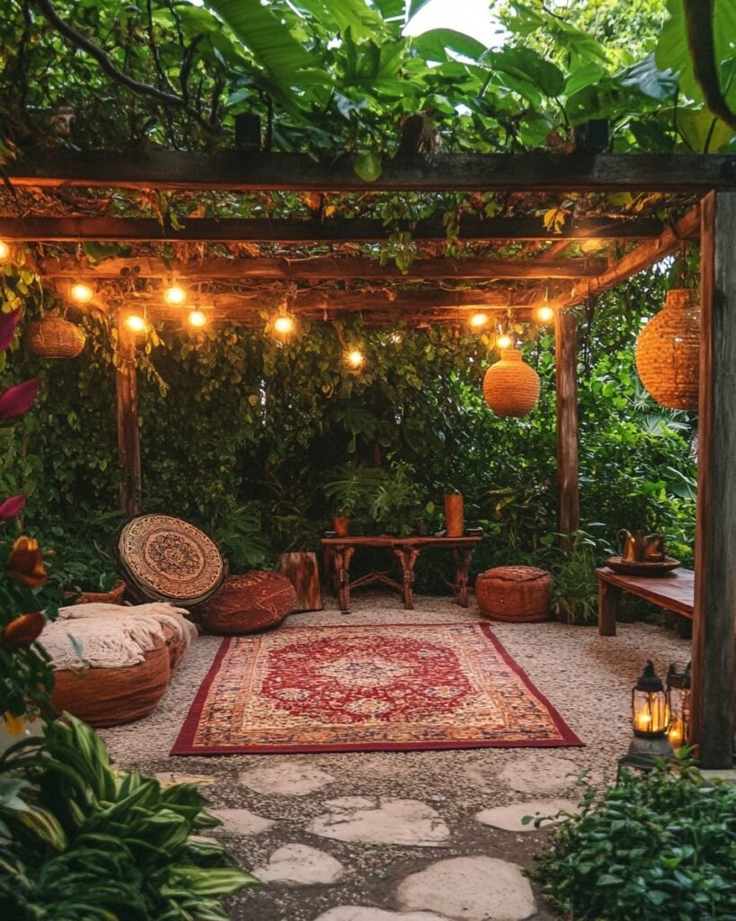 Lush Garden Pergola