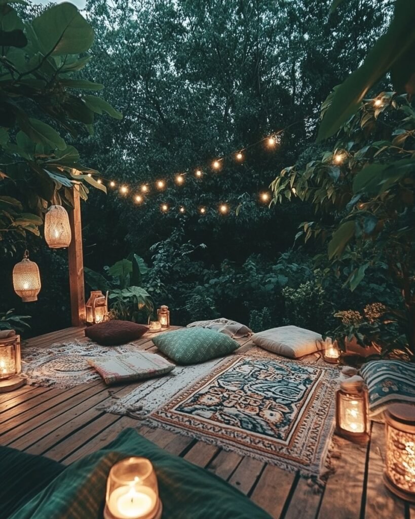 Cozy Boho Deck for Twilight Yoga
