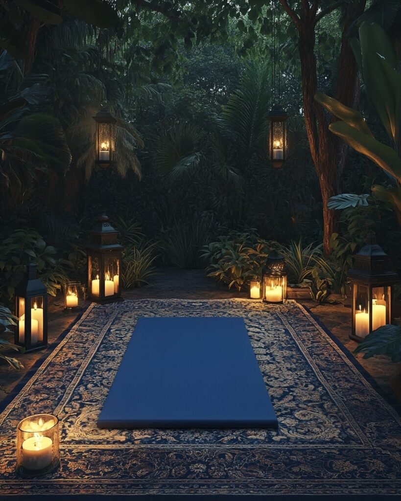 Candlelit Zen Deck in a Tropical Forest Setting