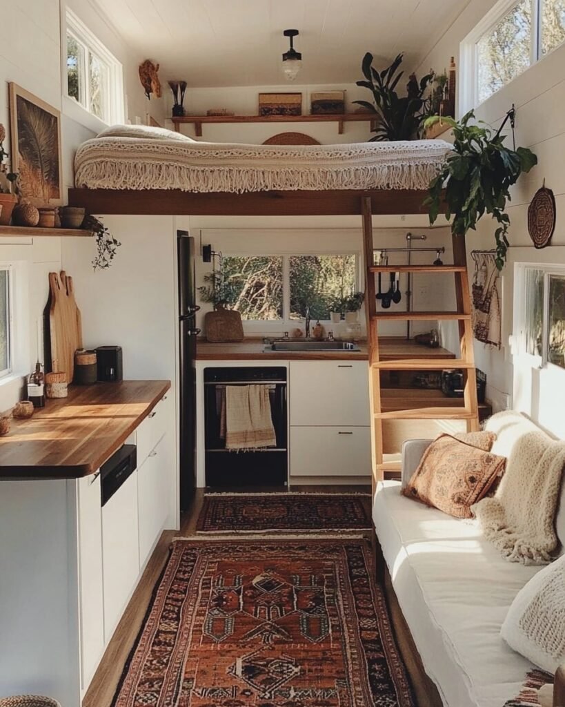 Loft Bed and Earthy Tones