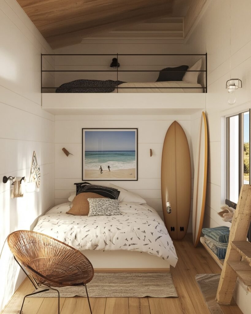 Modern Tiny Beach Bedroom