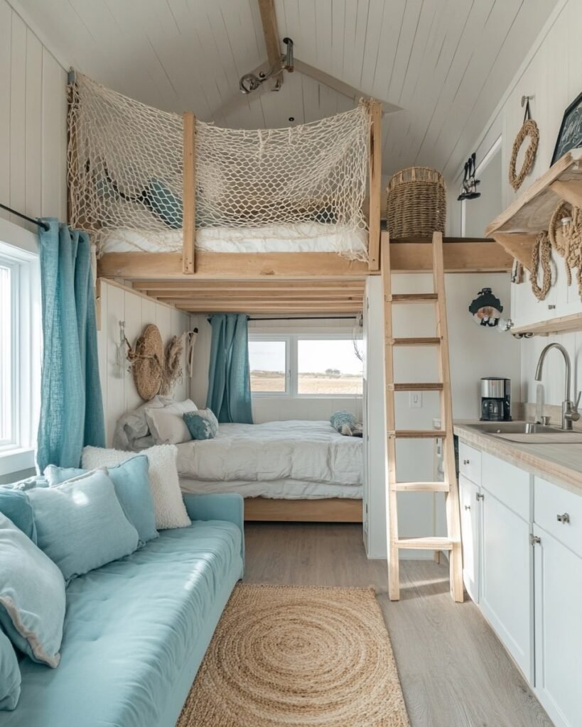 Loft Bed and Soft Blue Accents