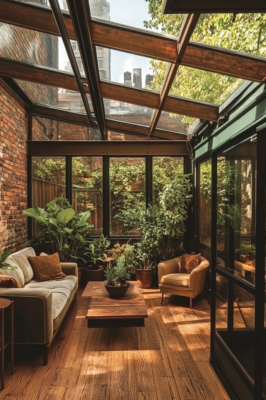 1. Urban Greenhouse Retreat with Industrial Charm