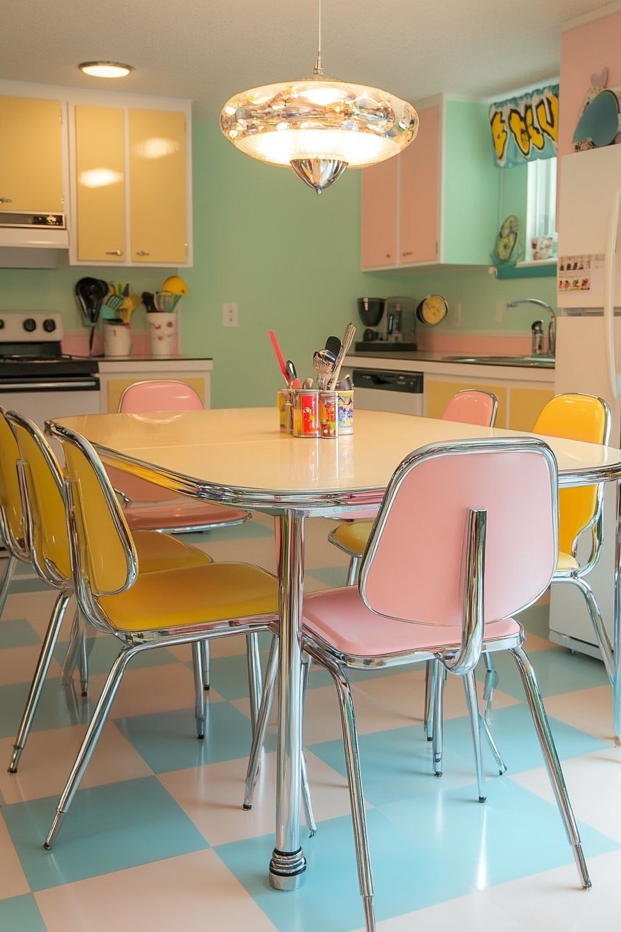 Candy-Colored Dinette Set – Midcentury Fun in Full Bloom