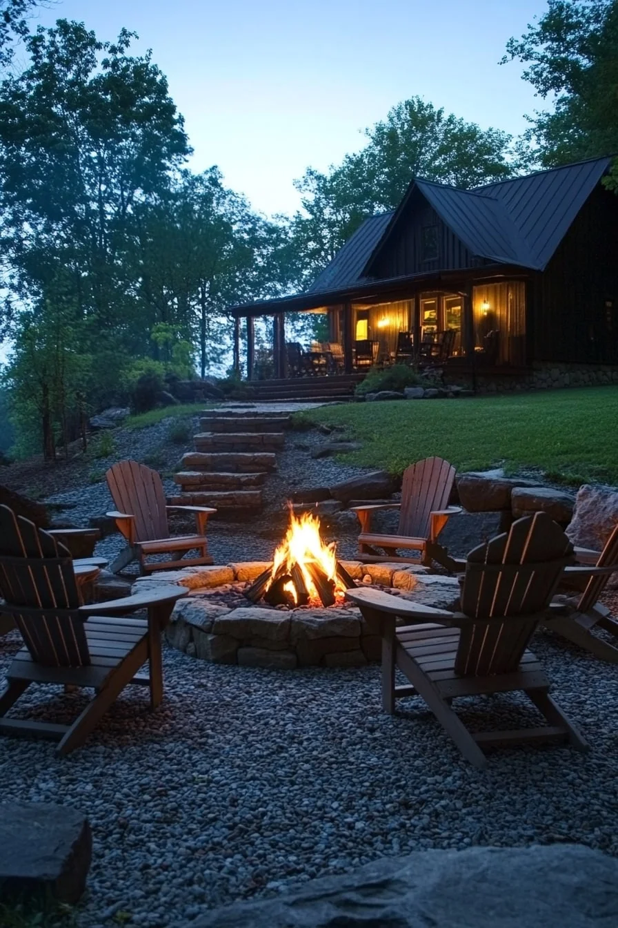 Adirondack Chairs Around a Fire Pit