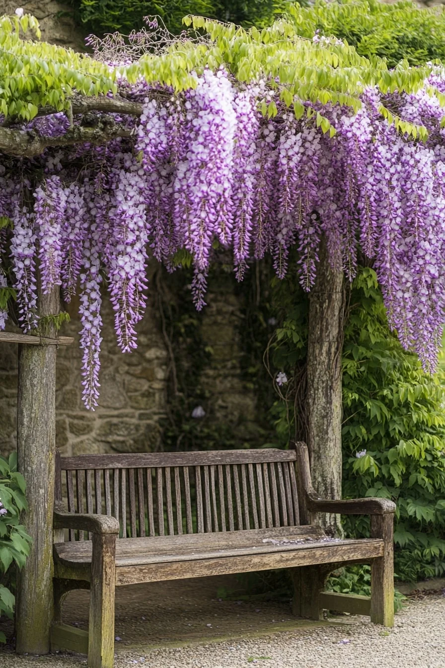 Bench Under a Canopy of Wisteria