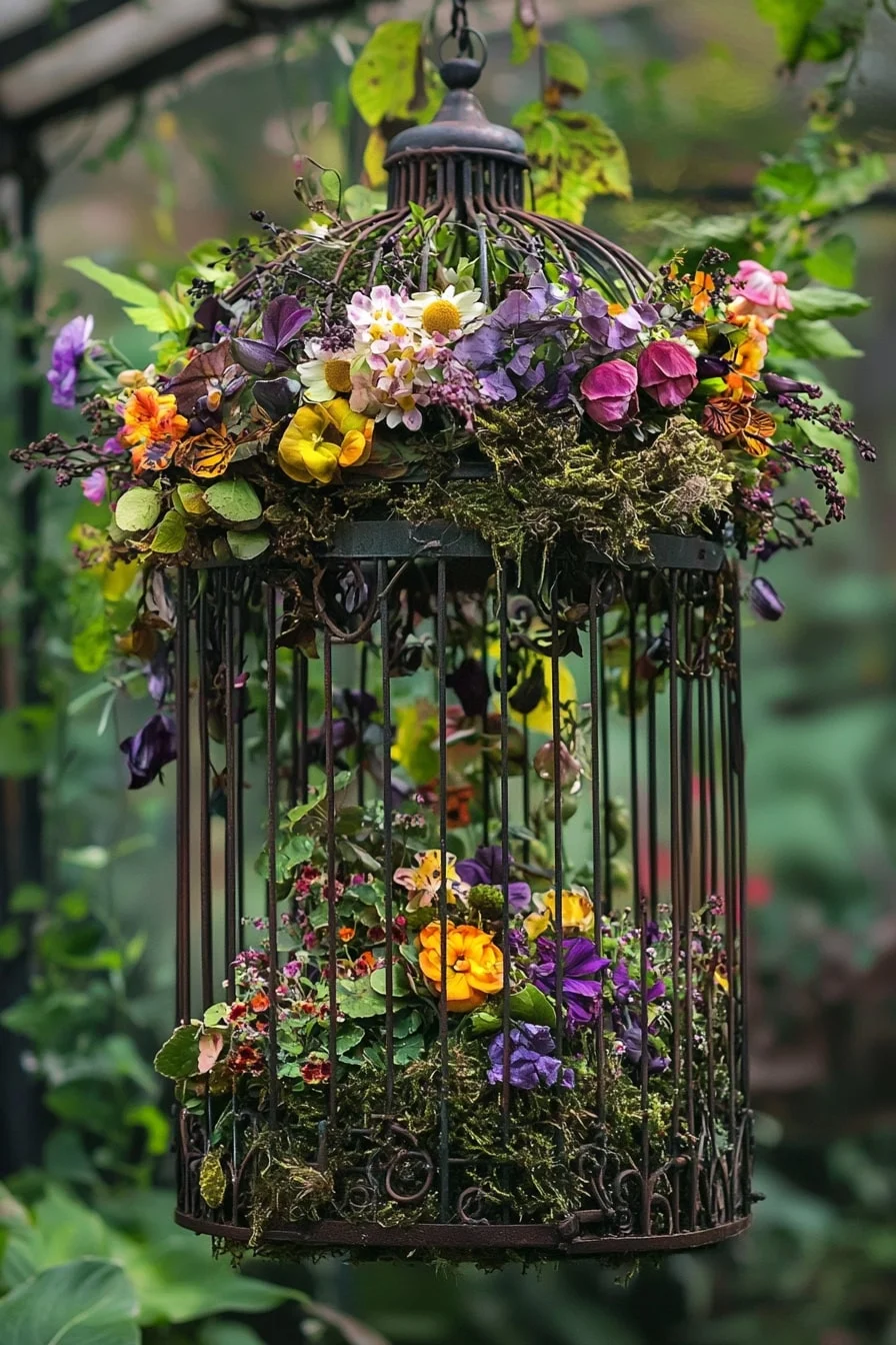 23. Birdcage Turned Mini Flower Tower