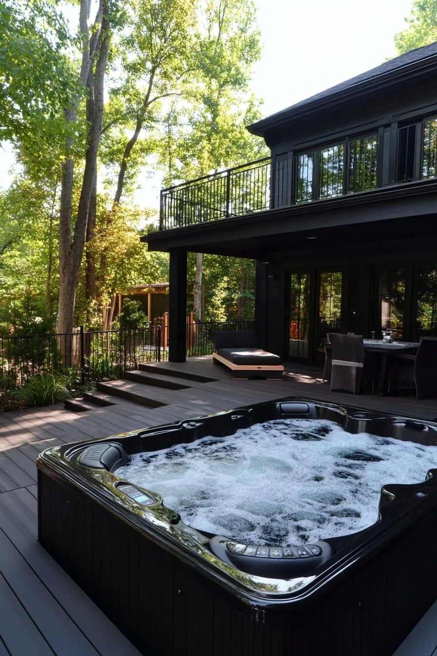 Black Deck and Hot Tub Combo