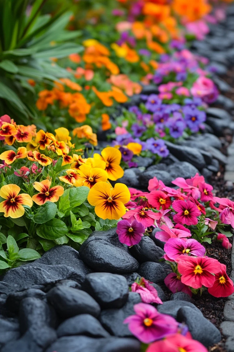 25. Black Lava Rock Garden Border