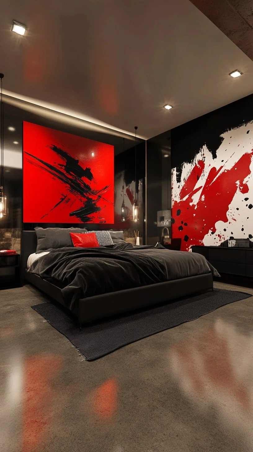Bold Contemporary Red Art Room