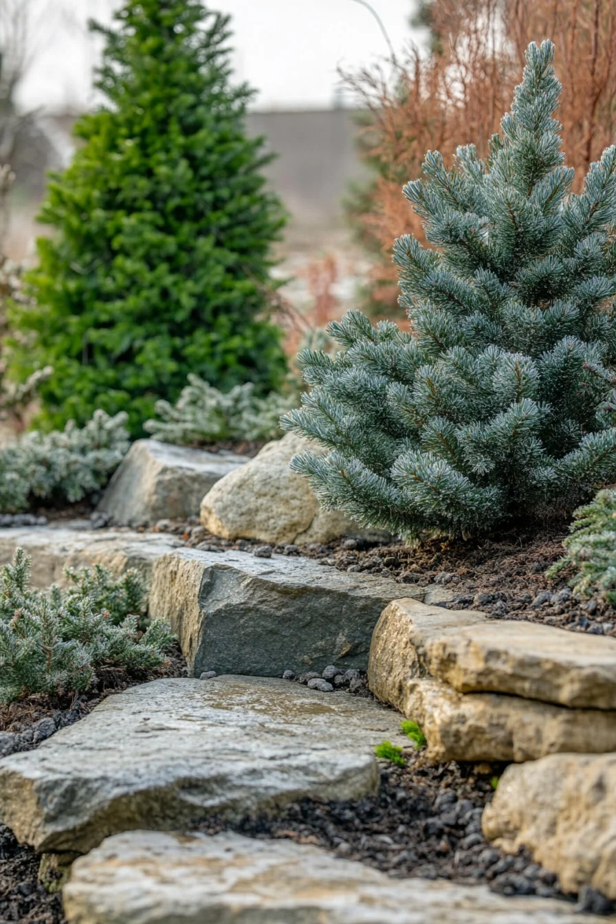 21. Boulder-Backed Raised Flower Bed