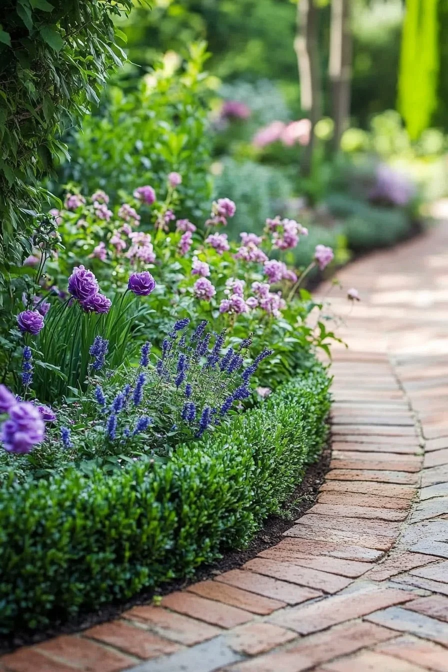 1. Brick Edge Border in Herringbone Pattern