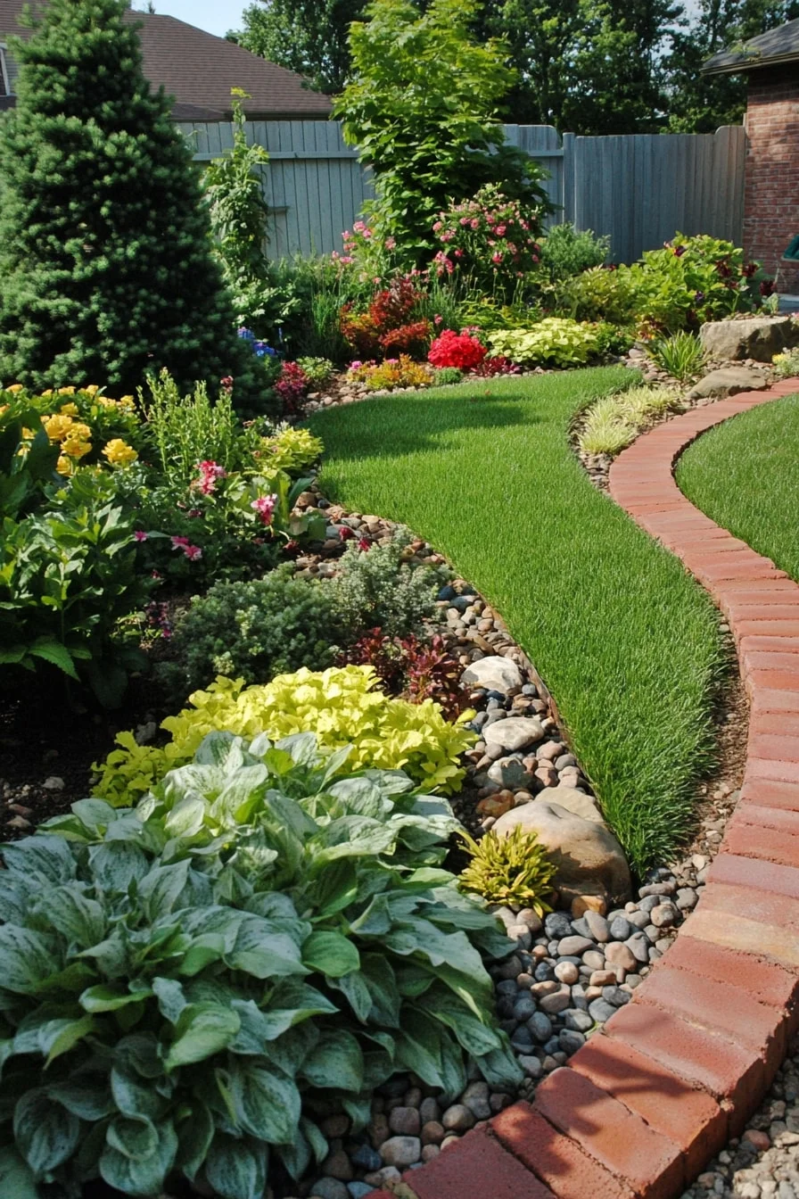 28. Brick Frame Around Lawn Islands
