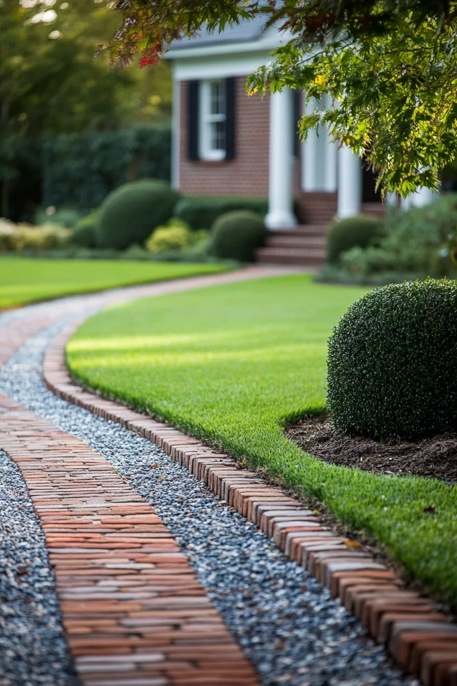 6. Brick and Gravel Combination Border