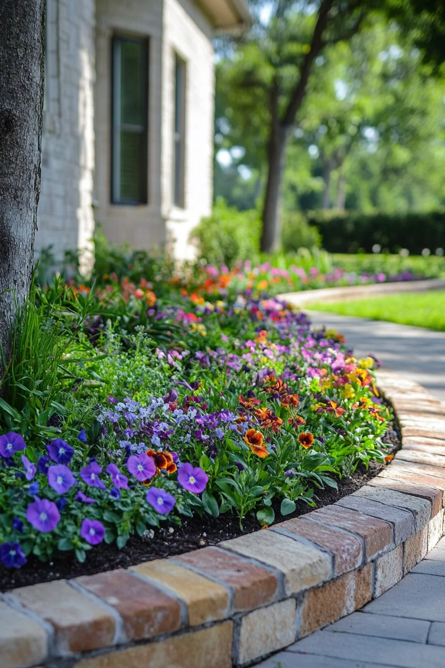 19. Circular Brick Edge Around Flower Mounds