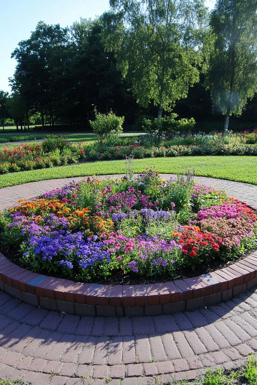 19. Circular Planting Beds with Brick Ring