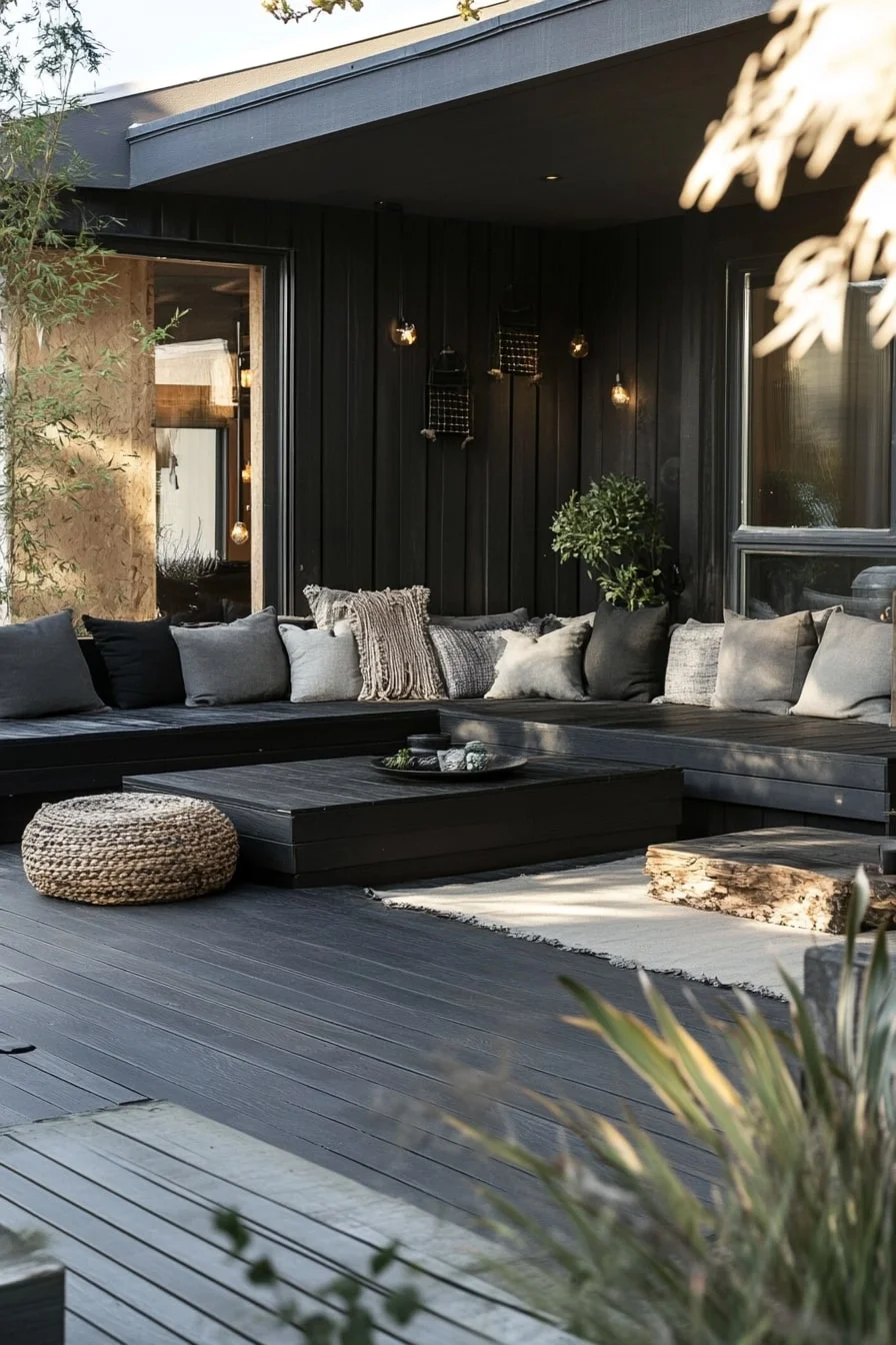 Coastal Black Deck with Driftwood Accents
