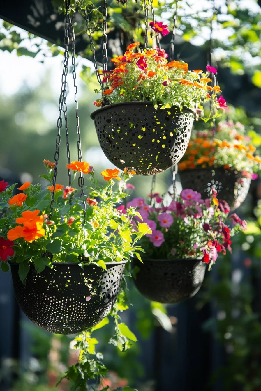 22. Colander Planters with Drainage Holes