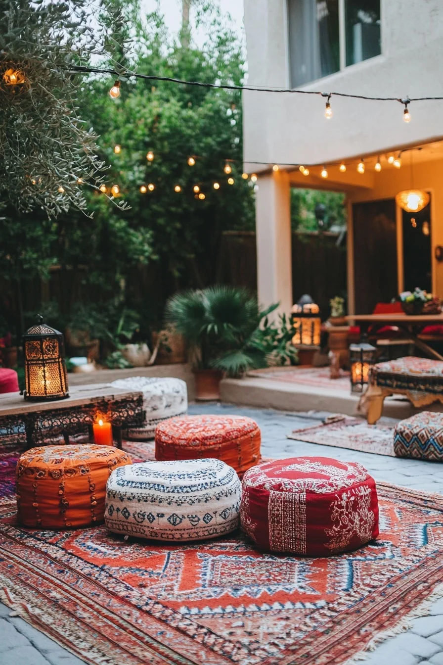 Colorful Poufs and Floor Cushions
