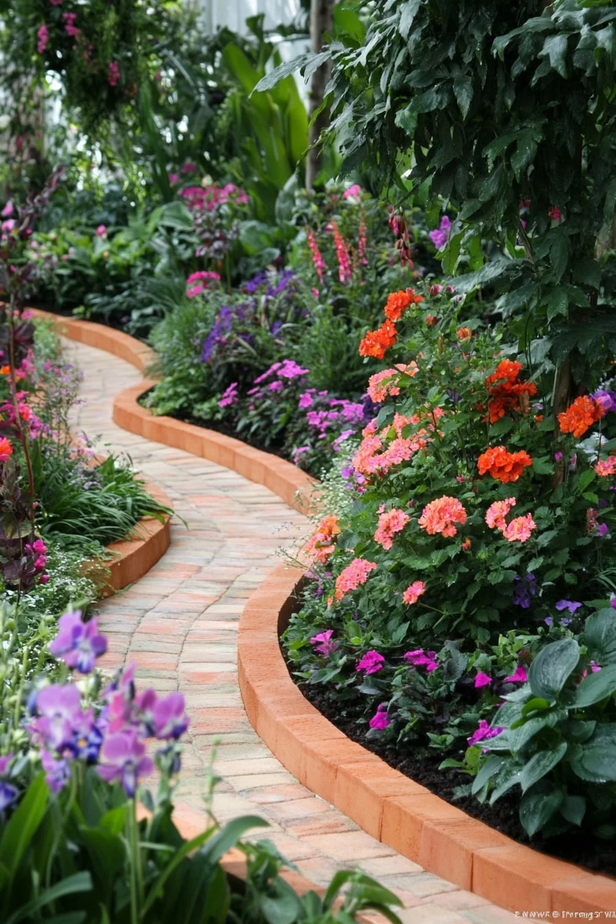 8. Curved Edging with Clay Pavers