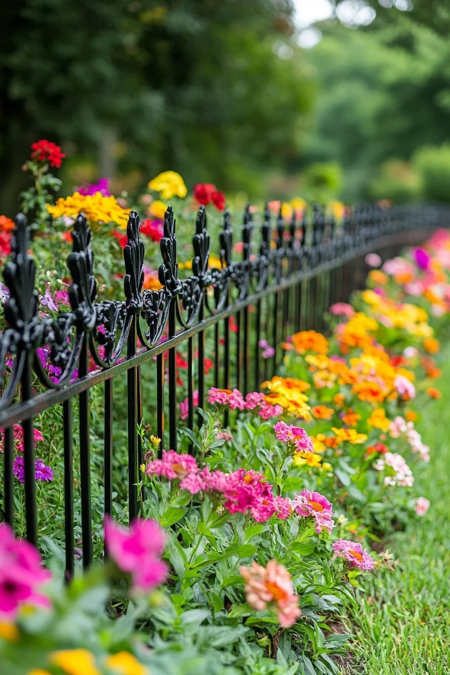 37. Decorative Iron Garden Fence Border