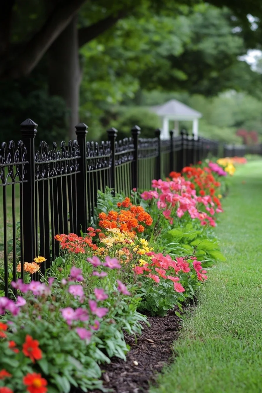 8. Decorative Wrought Iron Border Fence
