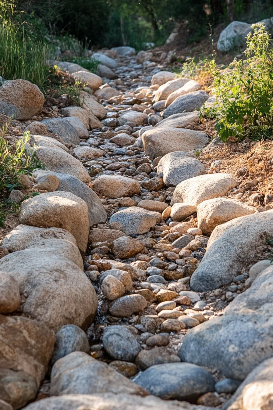 7. Dry Creek Bed with River Rocks and Boulders