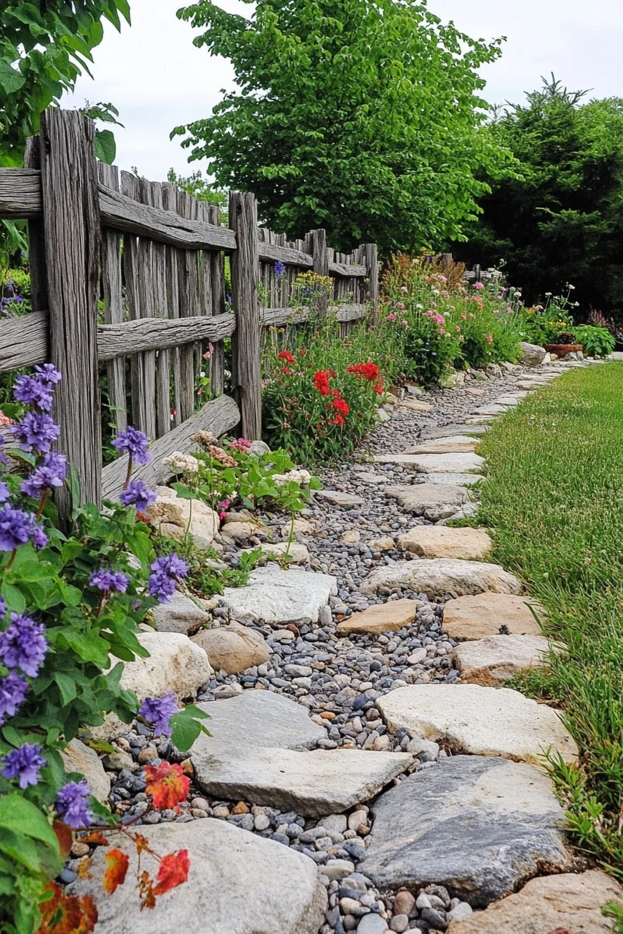 11. Fieldstone Beds Along a Fence