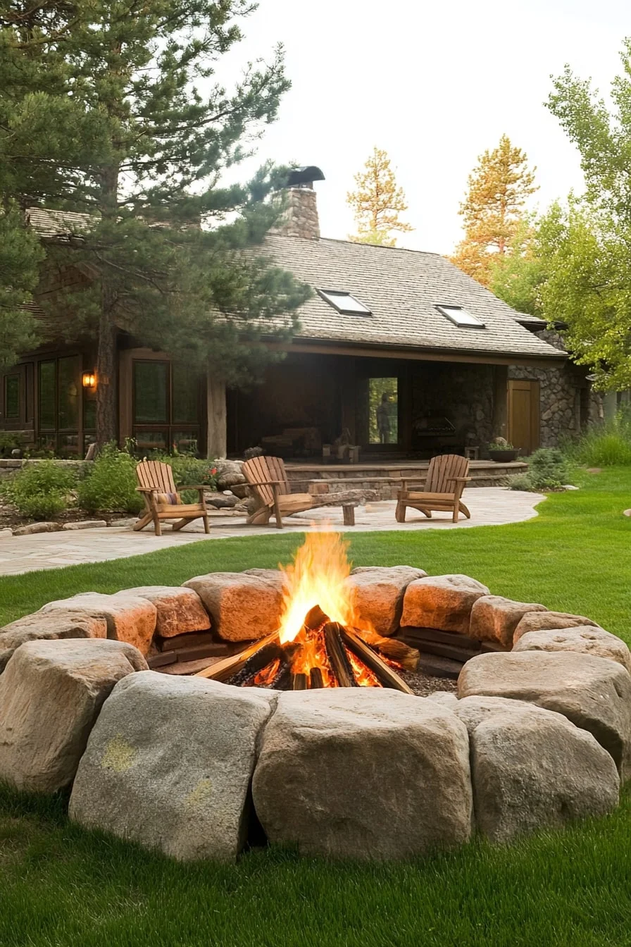 12. Fire Pit Area With Rock Seating Ring