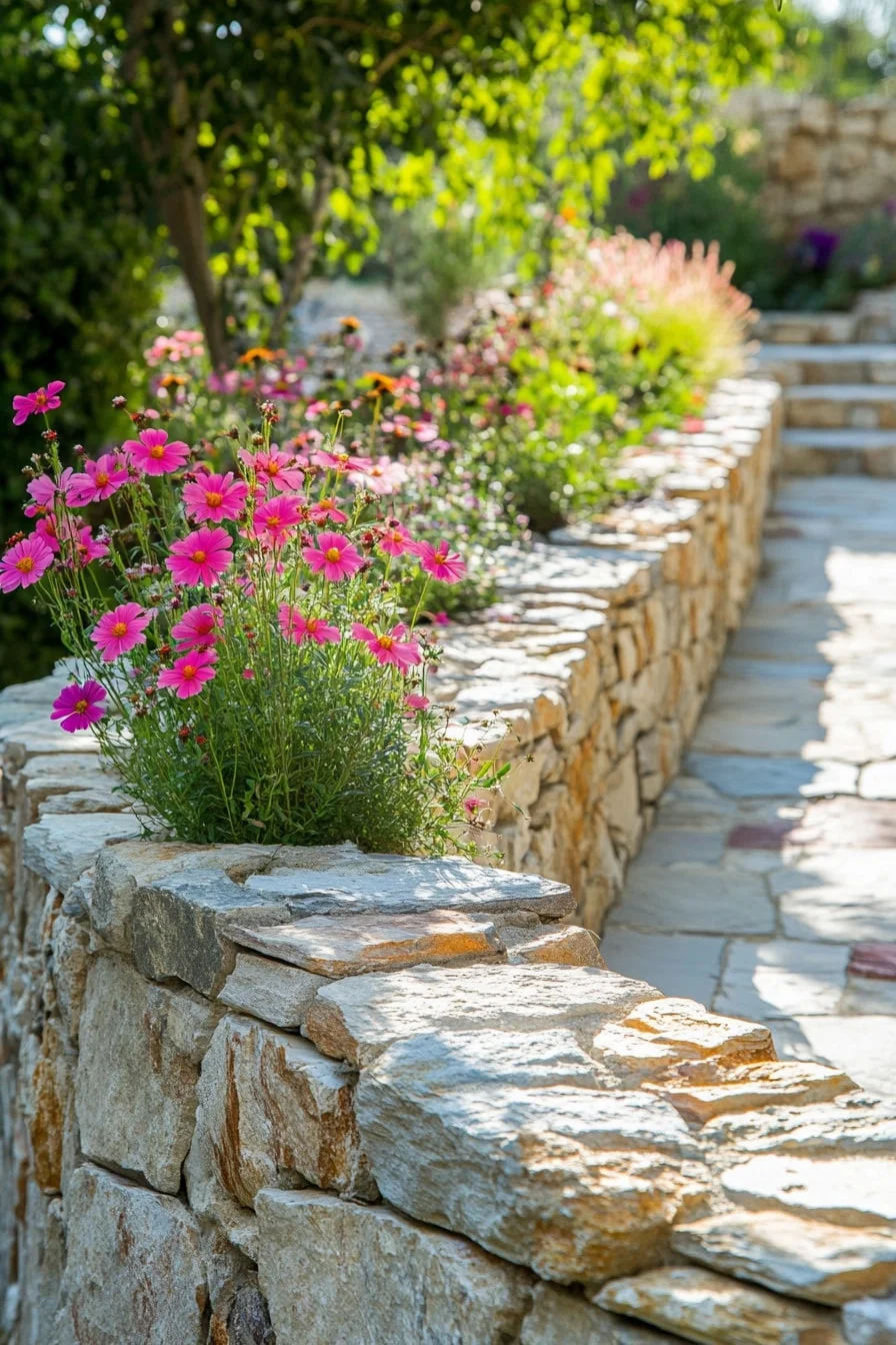4. Flagstone Raised Bed Walls