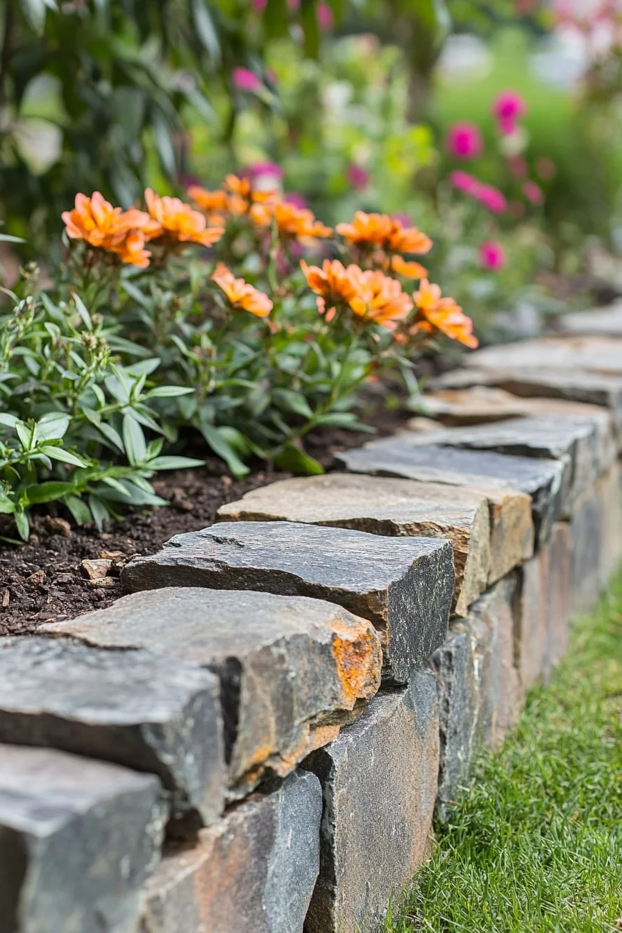 4. Flat Stone Garden Border