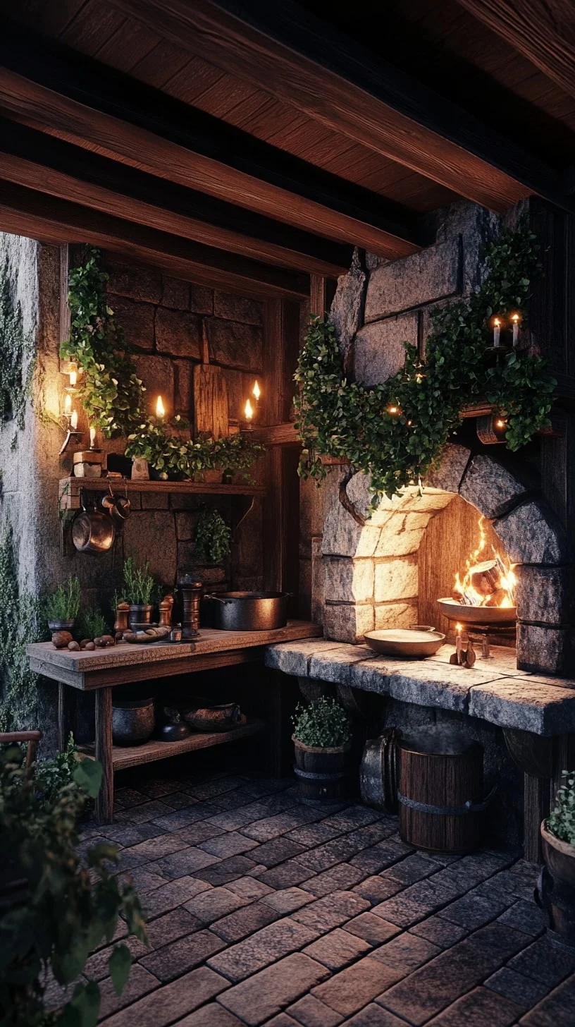 Flickering Hearth Kitchen Corner