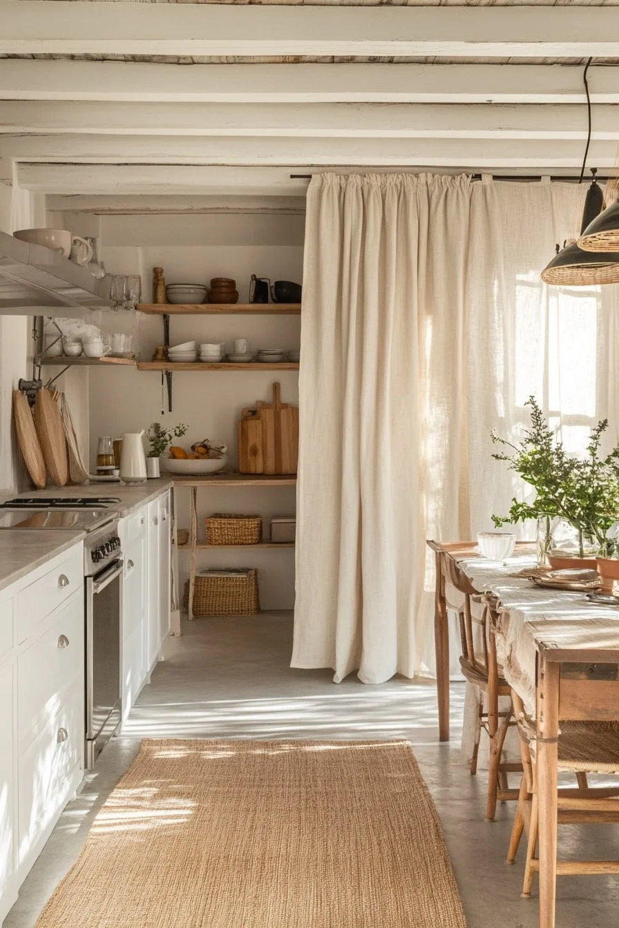 30. Floor-to-Ceiling Pantry Curtains