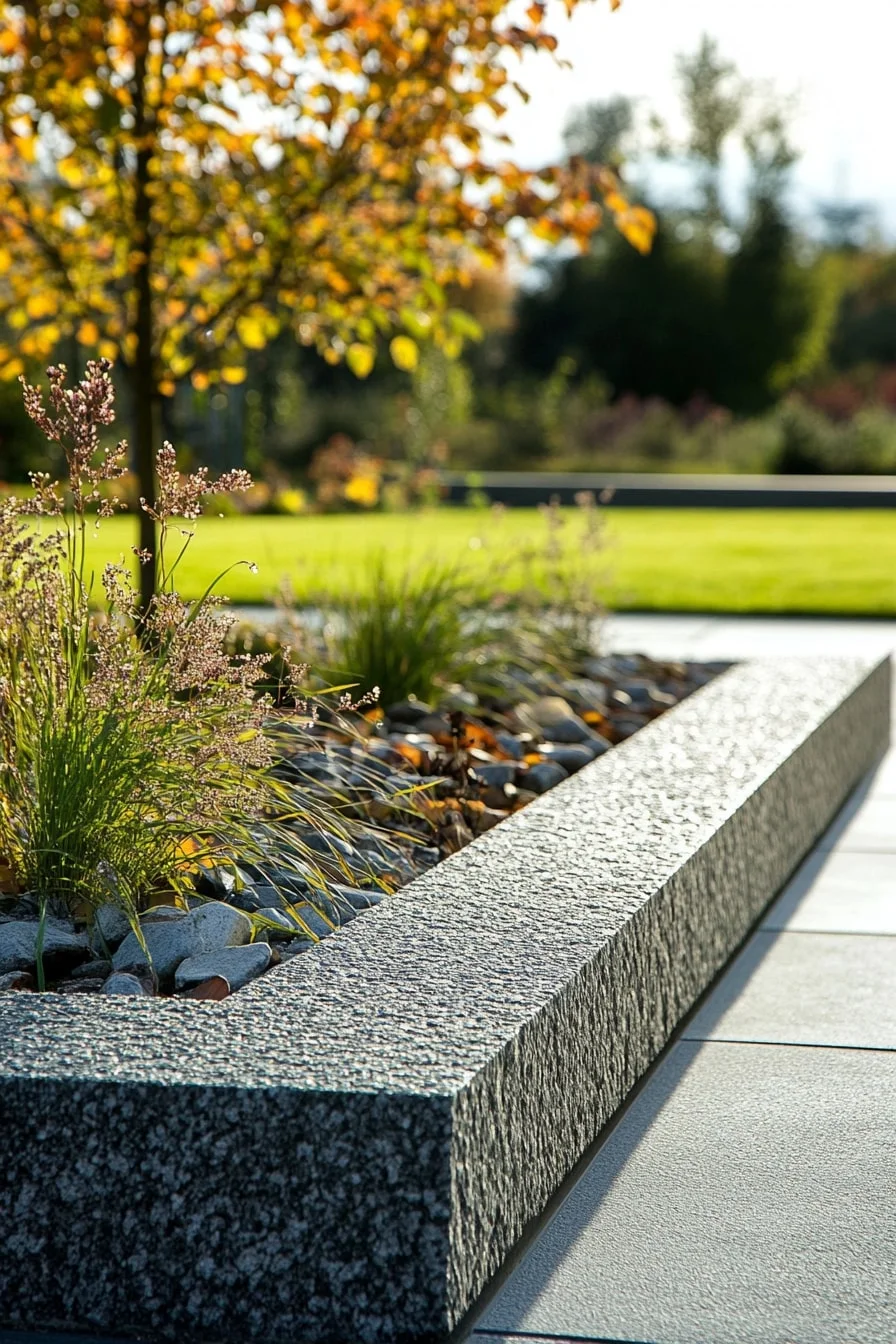 8. Granite Block Garden Edging