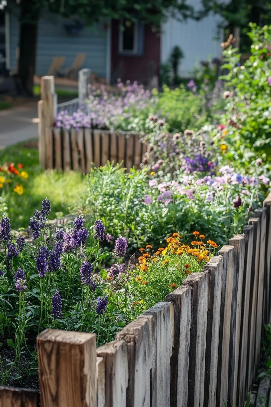 17. Half-Wall Raised Bed with Herbs and Florals