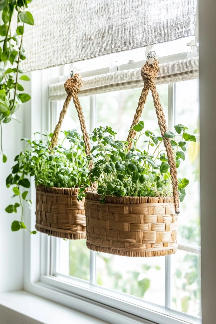 45. Hanging Basket Garden in Kitchen Window