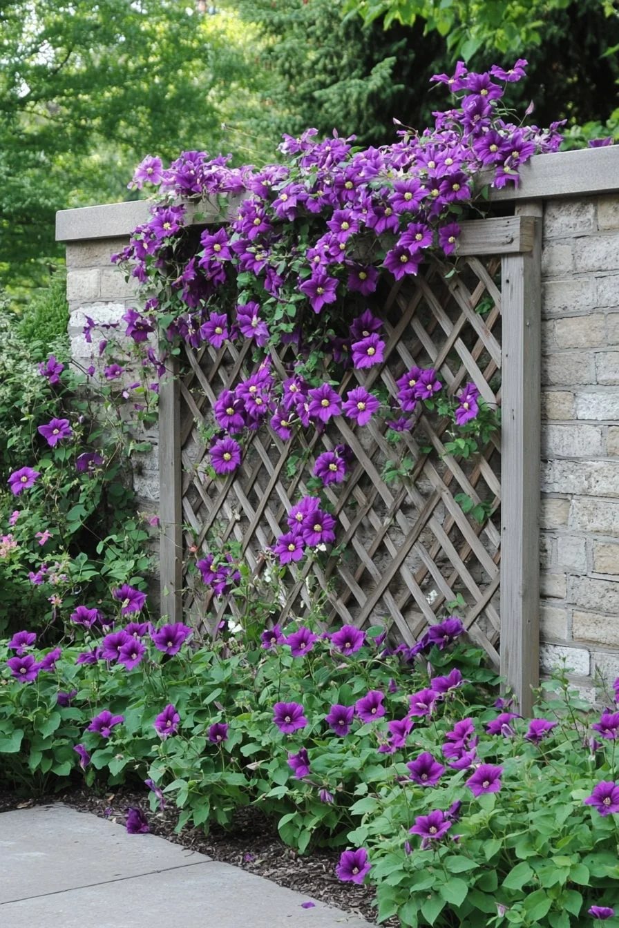 12. Lattice Fence with Clematis Raised Bed