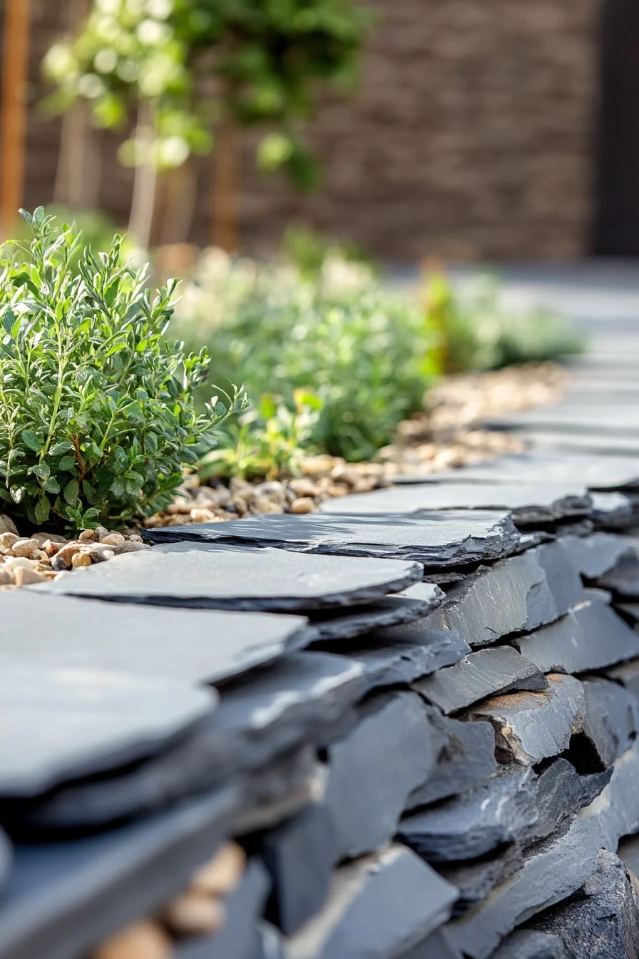 7. Layered Slate Garden Beds