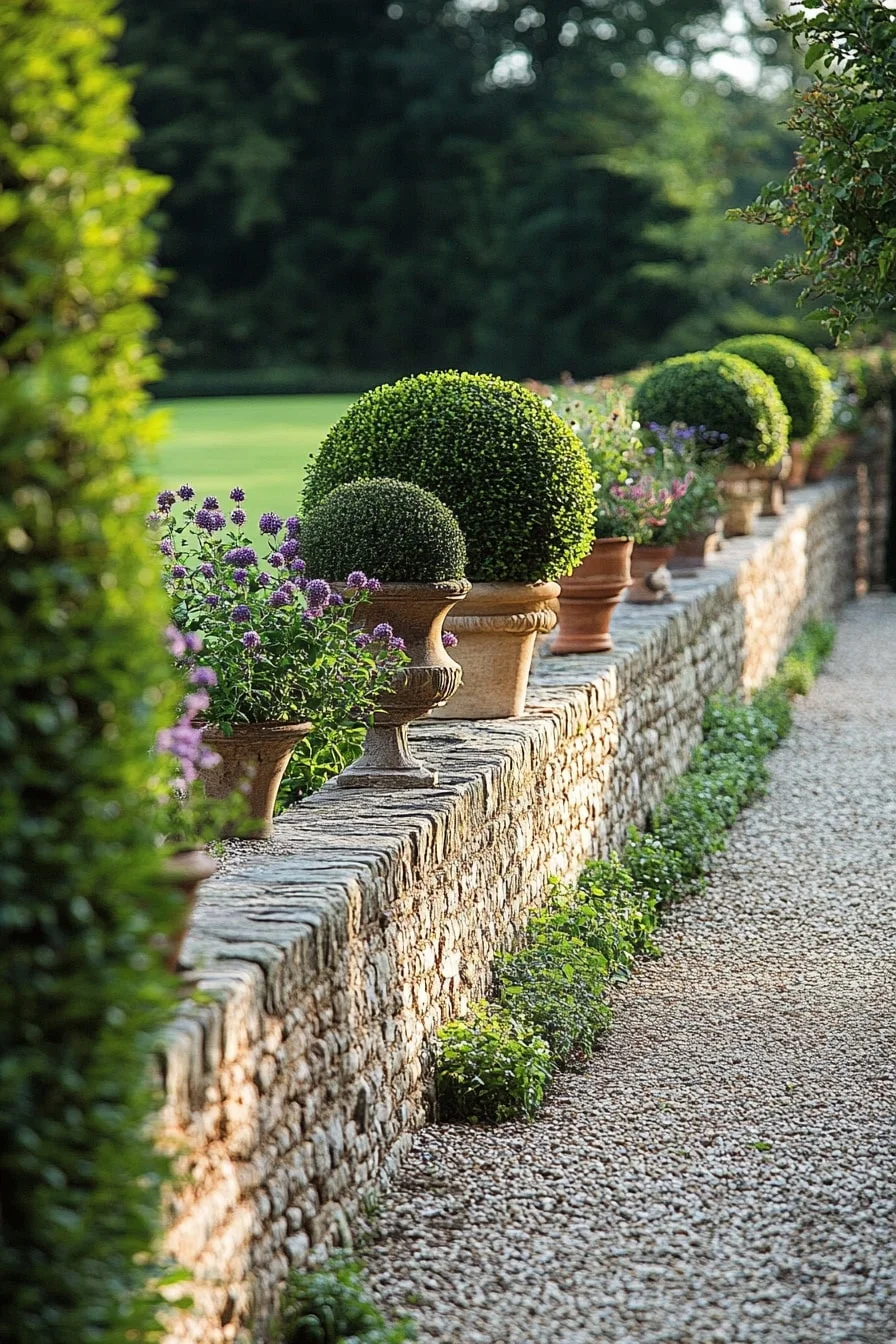 24. Low Brick Wall with Capstones