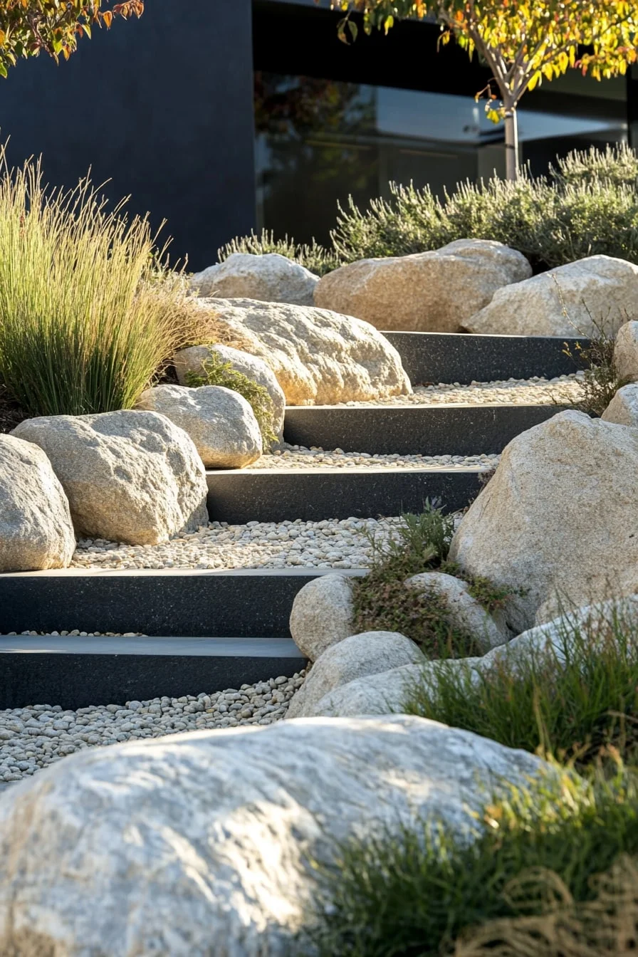 24. Mid-Century Modern Stone and Gravel Grid