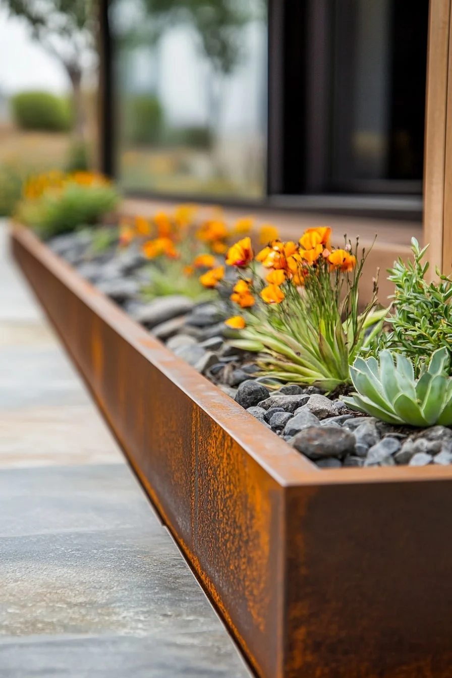 10. Minimal Corten Steel Border