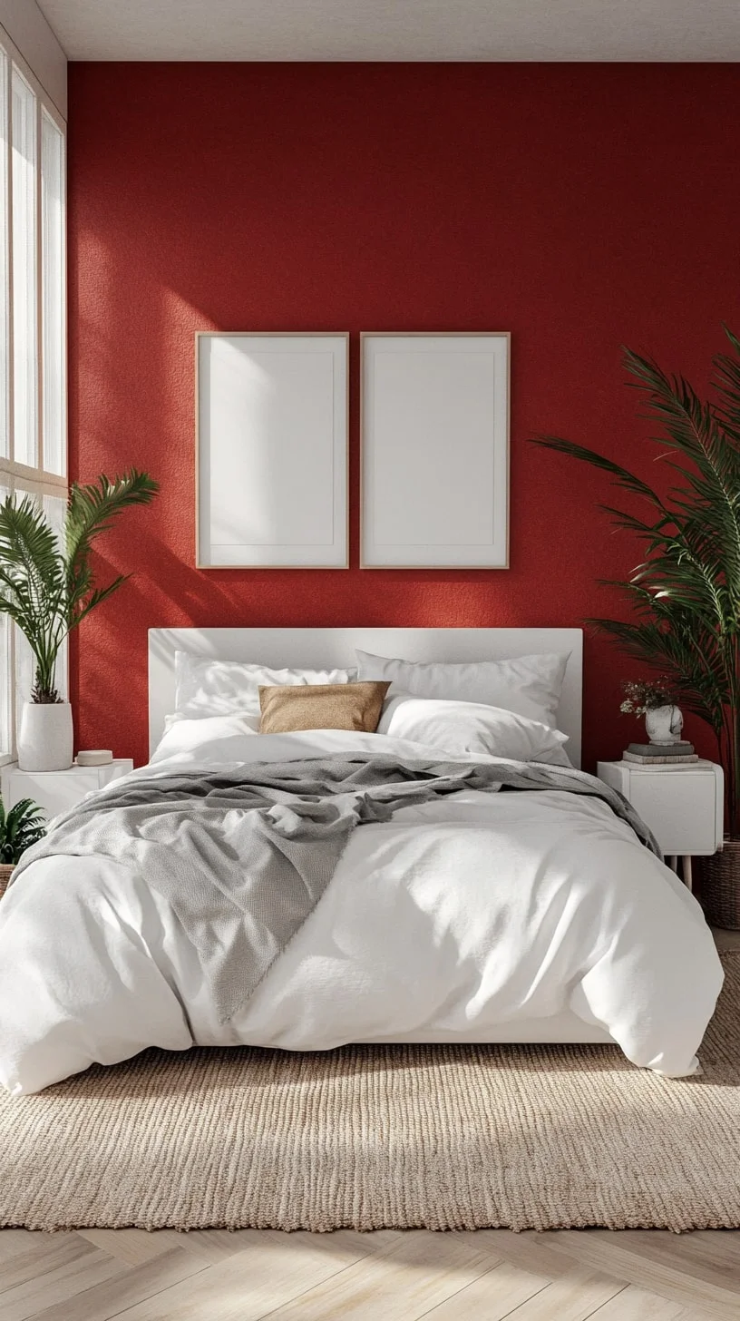 Minimal Red Statement Wall
